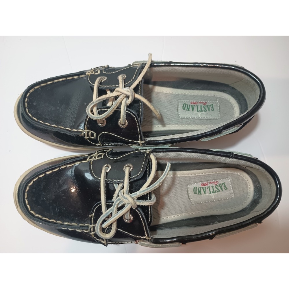 Eastland Women's Rosy Patent Leather Boat Shoes Black Size 8M Slip On Loafers - Picture 4 of 8